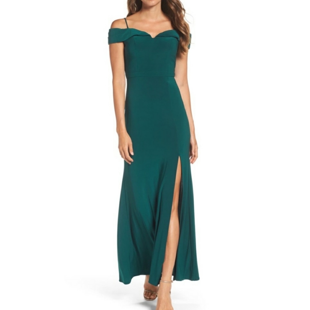 NEW Morgan & Co. Emerald Green Prom Gown Dress 5/6